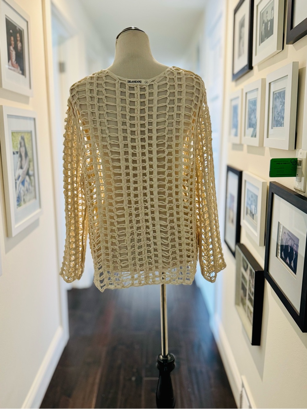"BLANK NYC" COTTON RIBBON WOVEN OPEN PULLOVER